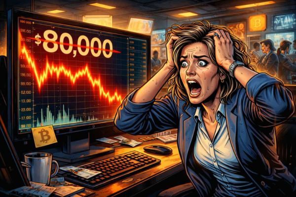 Bitcoin sous 80 000 $ femme